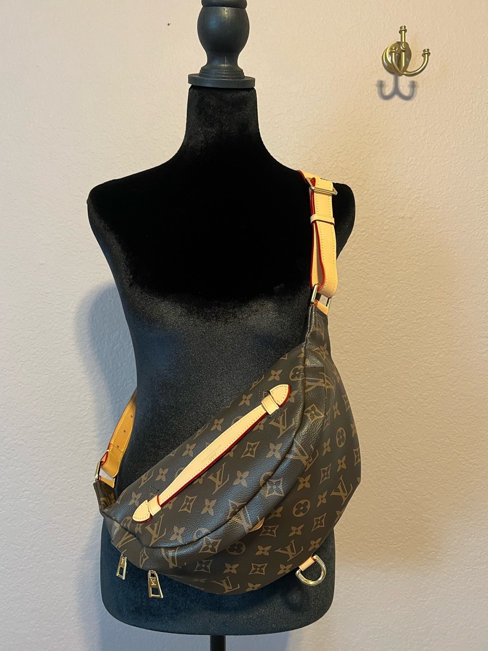 Monogram Canvas Crossbody Sling Bag - Brown